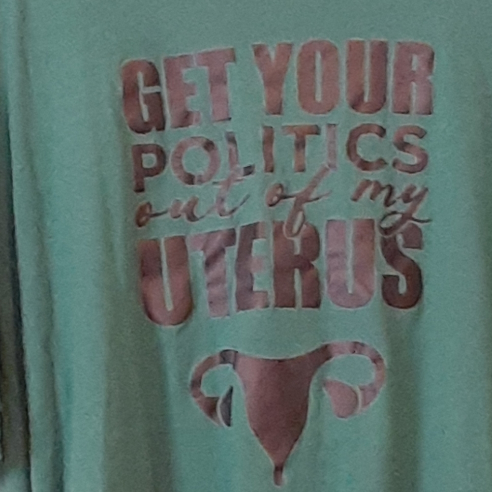 MANEATER apparel 3XL political uterus Tshirt green and black